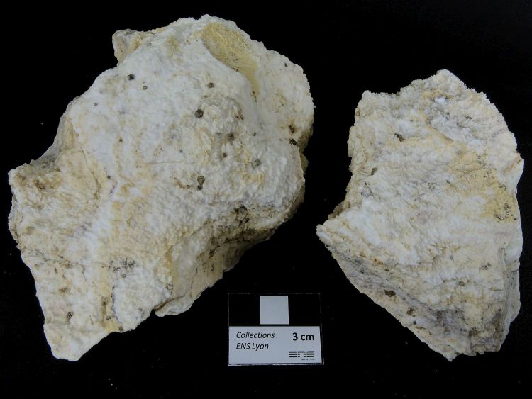 Gypse à dolomite Cristaux de dolomite dans du gypse Alpes  Saint-Étienne-le-Laus 